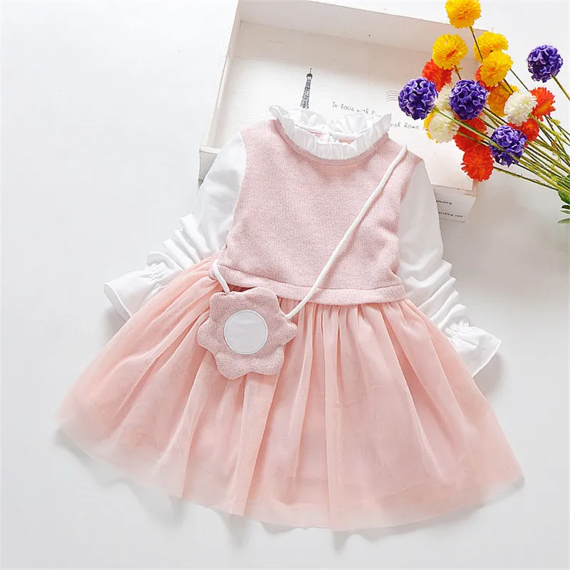 Платье для маленьких девочек От 1 до 4 лет Детские платья-пачки с длинными