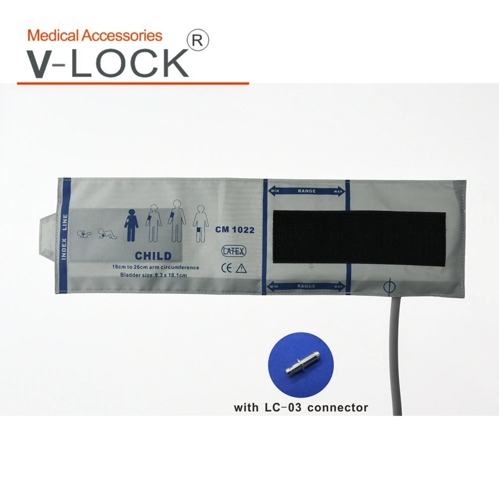 Mindray IPM8/10/12 child arm size blood pressure cuff for patient monitor with connector LC-03 |