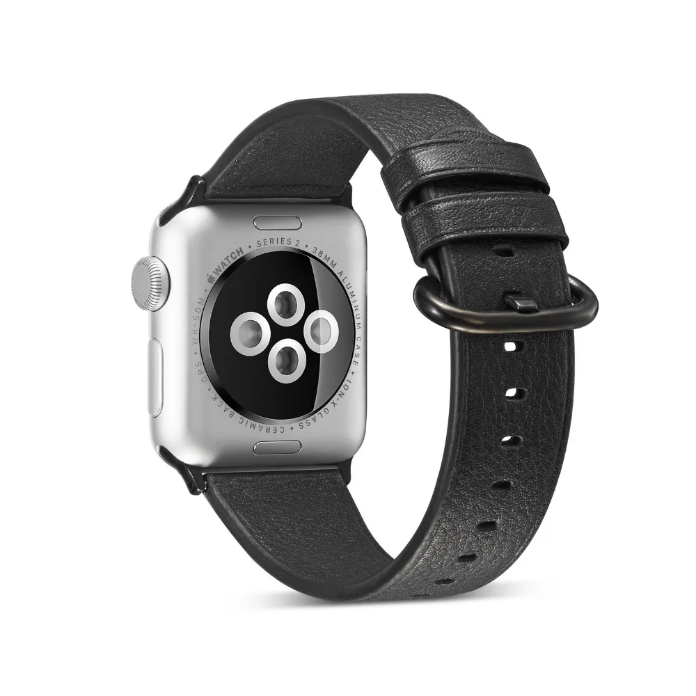 Ремешок спортивный из натуральной кожи для apple watch band 42 мм 38 браслет iwatch 4 44 40 Series 3 2