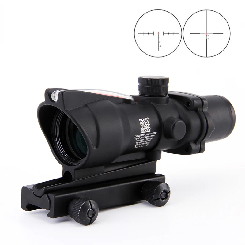 Тактический ACOG 4x32 оптический прицел в красный горошек для охоты 20 мм рельсовое