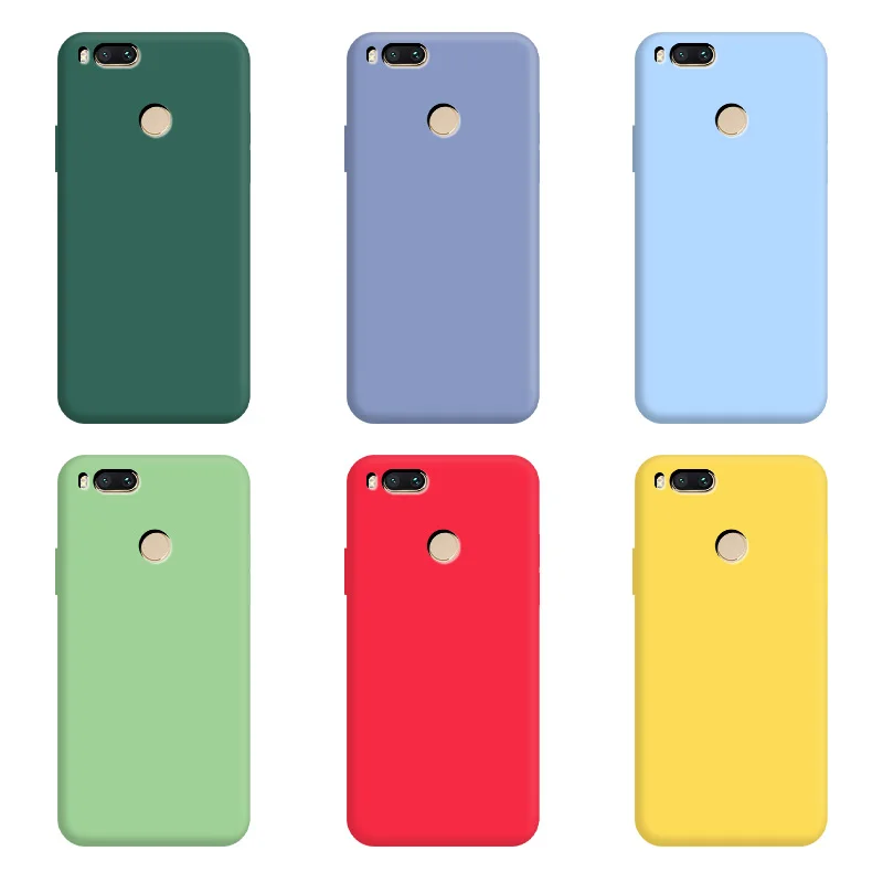 

For xiaomi 5x Case Pure Color Silicone Case Macaron Colors Candy hue Soft TPU Simple Black Casing Phone Back Cover
