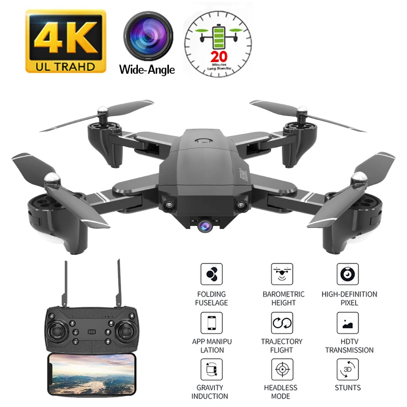 H13 RC 4K Дрон с широкоугольным Wi Fi HD камерой Профессиональный жестом фото 1080P
