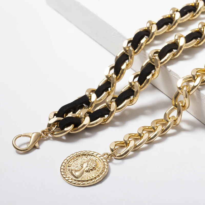 

Luxury Brand Designer Metal Chain Belts For Women Waistbands Multilayer Long Tassel for Suitable for Jeans Suit Dress Waist Belt