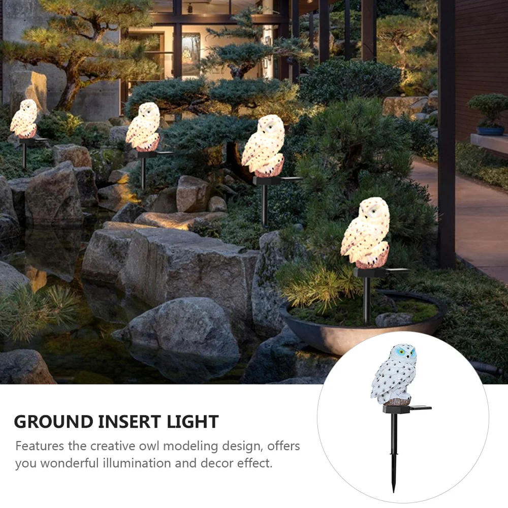 

1 Set Solar Lawn Light Outdoor Light Decor Owl Shape Lamp Garden Lawn Decor