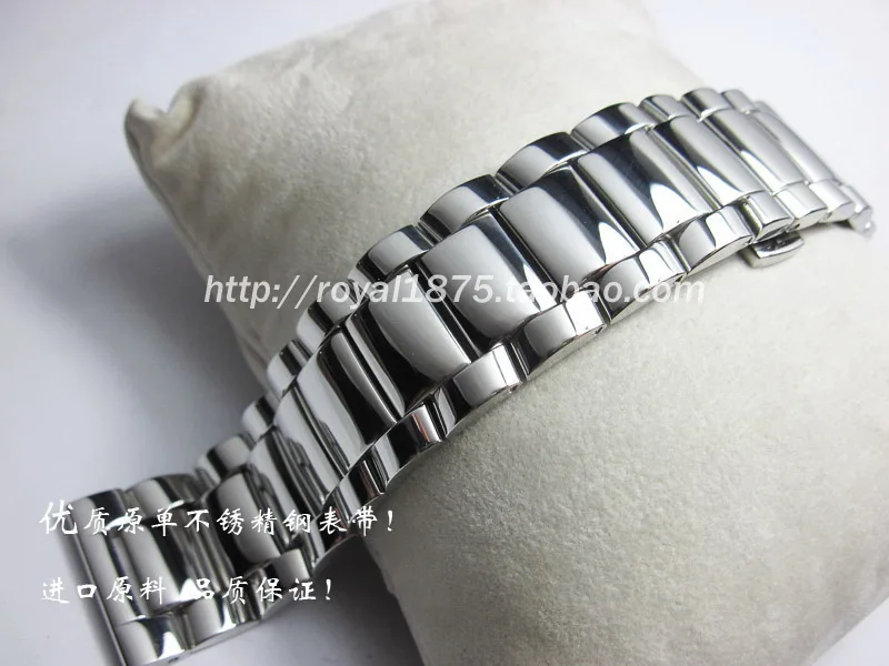 

New Watch band high-quality button butterfly buckle 18mm pure steel band bracelet men's strap bracelet Bracelet Retro Wristband