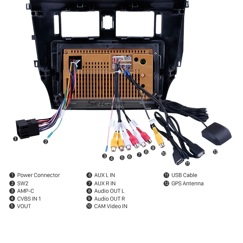 Автомагнитола Seicane 2 DIN 9 дюймов GPS-навигация сенсорный экран четырёхъядерный