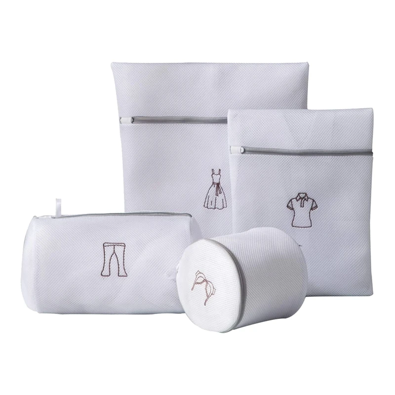 

4 Pcs Mesh Laundry Bags,Travel Clothing Storage Bag,Garment Washing Bags for Lingerie Bra,Blouse,Jeans,Socks
