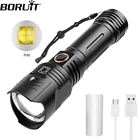BORUiT Zoomable P99 светодиодный мощный фонарик USB Перезаряжаемый внешний аккумулятор фонарь Водонепроницаемый походный фонарь для рыбалки