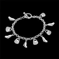 personality creative fashion high heel bag bracelet jewelry for women wedding party gift