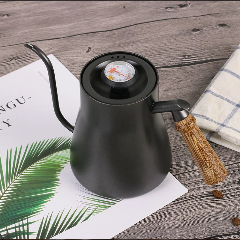

Coffee accessories 304 Stainless steel Moka pot kettle Italian coffee Coffee services Handmade Coffee pot With thermometer