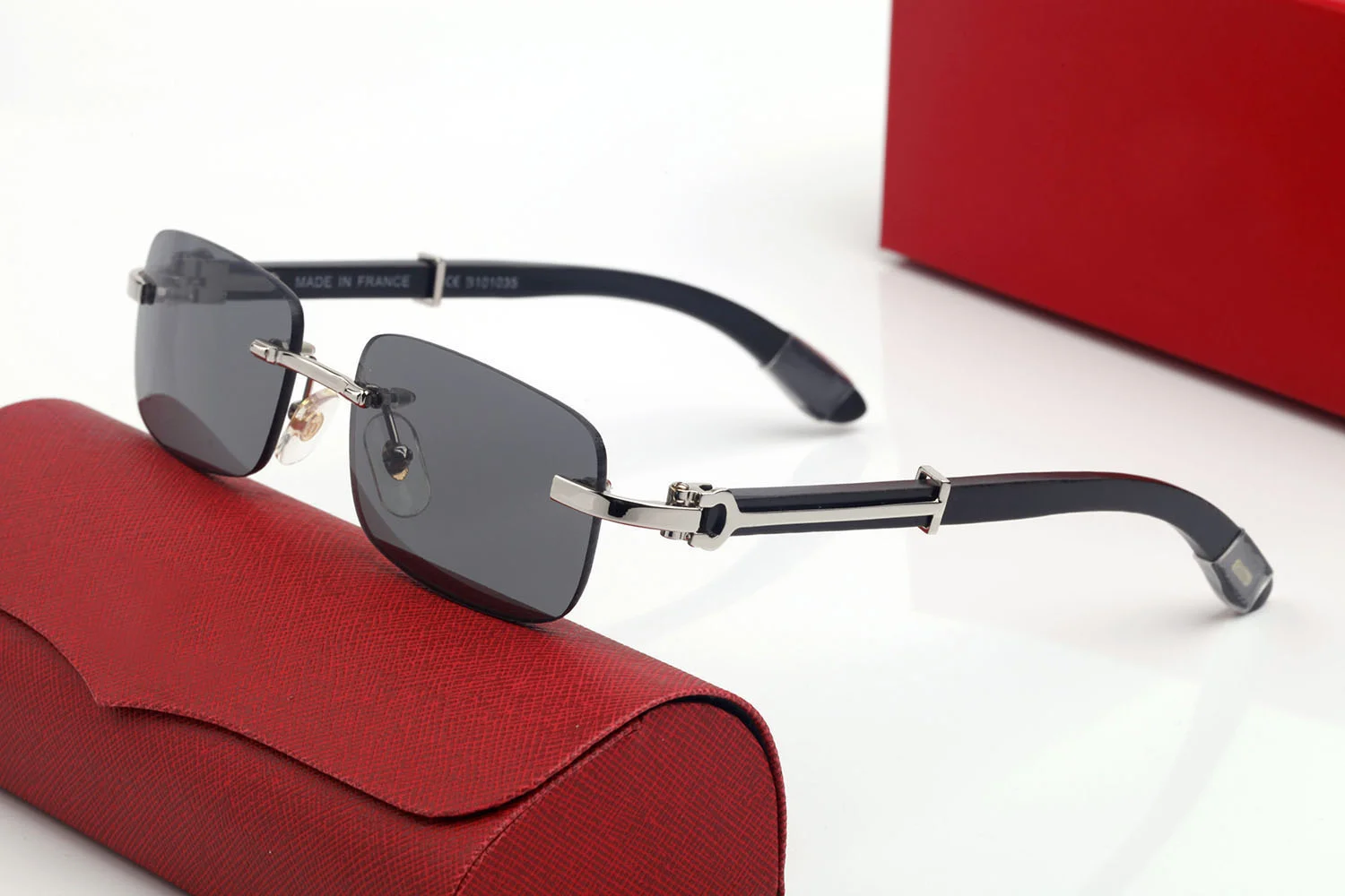 

New Men's Rimless Glasses Frame Wood Frame Square sunglasses Men Optical Myopia Clear Spectacles Frames 58777