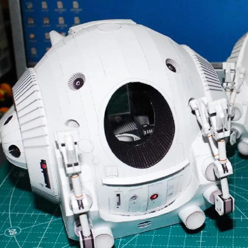 Одиночная капсула космический корабль 3D бумажная карточка модель строительные