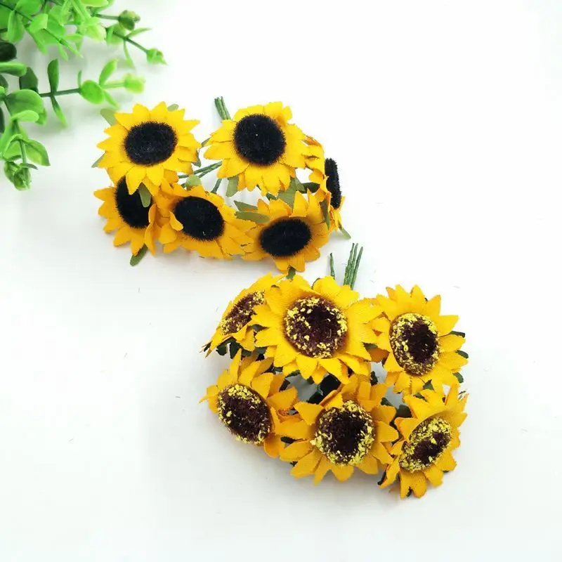 SMARIHAS 6 штук шелковых винтажных подсолнухов диких хризантем ручной работы