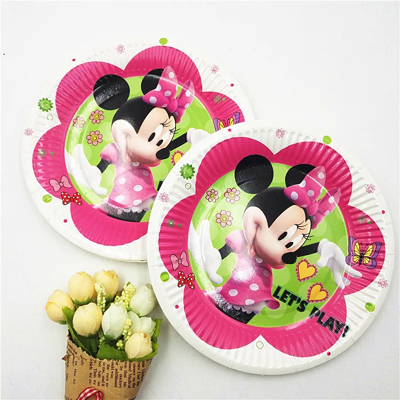 10 шт./компл. 7 дюймов Минни Маус пластины товары для детской вечеринки тема Дети