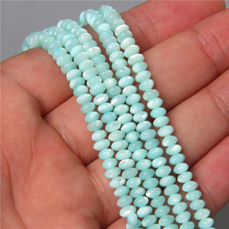 Бусины из натуральной ракушки с бисером 3x5 мм Красочные Окрашенные перламутровые