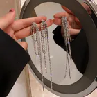 FYUAN длинные кисточки кристаллы Серьги для женщин Bijoux геометрические Стразы висячие серьги Свадебные ювелирные изделия аксессуары