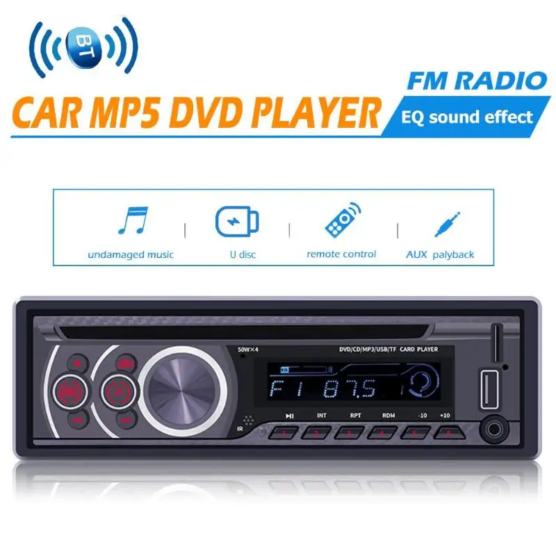 SWM 8169A 1 Din автомобильное радио Bluetooth стерео Авто Аудио CD VCD DVD mp3-плеер AUX USB TF карта