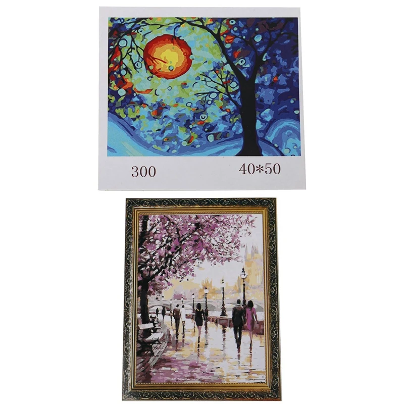 2 набора DIY масляной краски ing Paint по номеру Kit-Рисование с кистями краска 16X20 дюймов