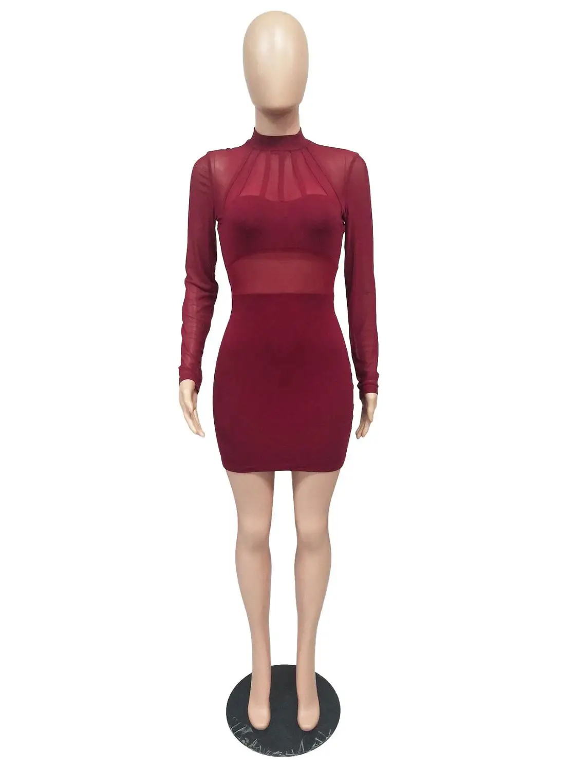 

Fall 2020 new fashion solid color stitching sexy dress slim o-neck long sleeve women's shirt skirt