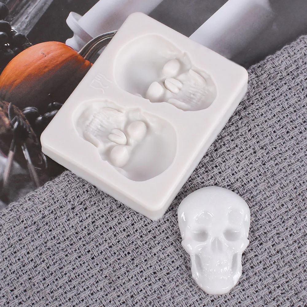 

3D Skeleton Head Skull Silicone DIY Chocolate Candy Molds Party Cake Decoration Mold Pastry Baking Decoration Tools