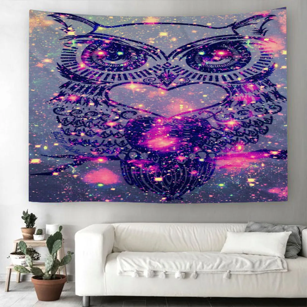 

3D Magic Owl Tapestry Wall Hanging Dreamy Color Style Decoration Home Living Bedroom Dormitory Decor Colorful Owl Pattern