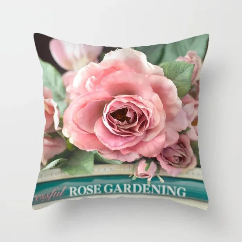 

Rose Cushion Cover Home Fashion Decoration Throw Pillow Cover Living Room Sofa Decoration Plush Cushion Cover 45*45cm
