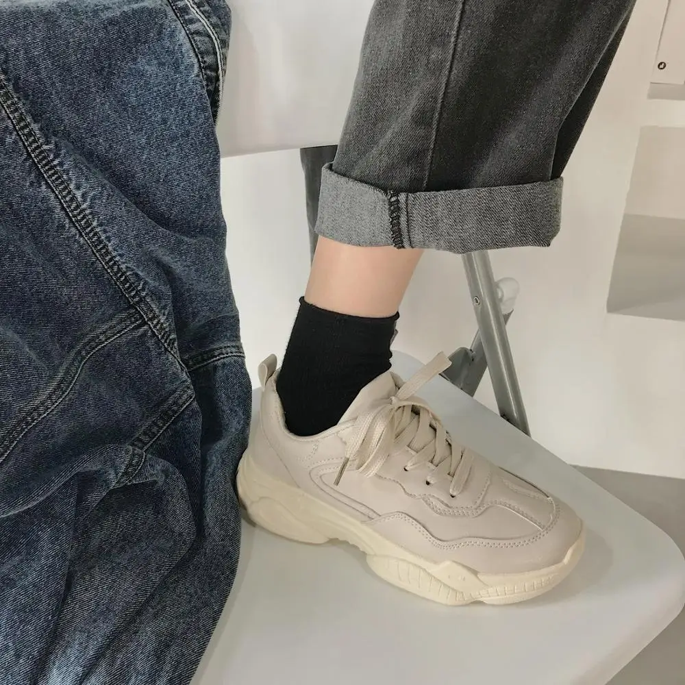 

2020 spring and autumn new fashion daddy shoes female tide thick bottom wild casual white shoes sports shoes X273