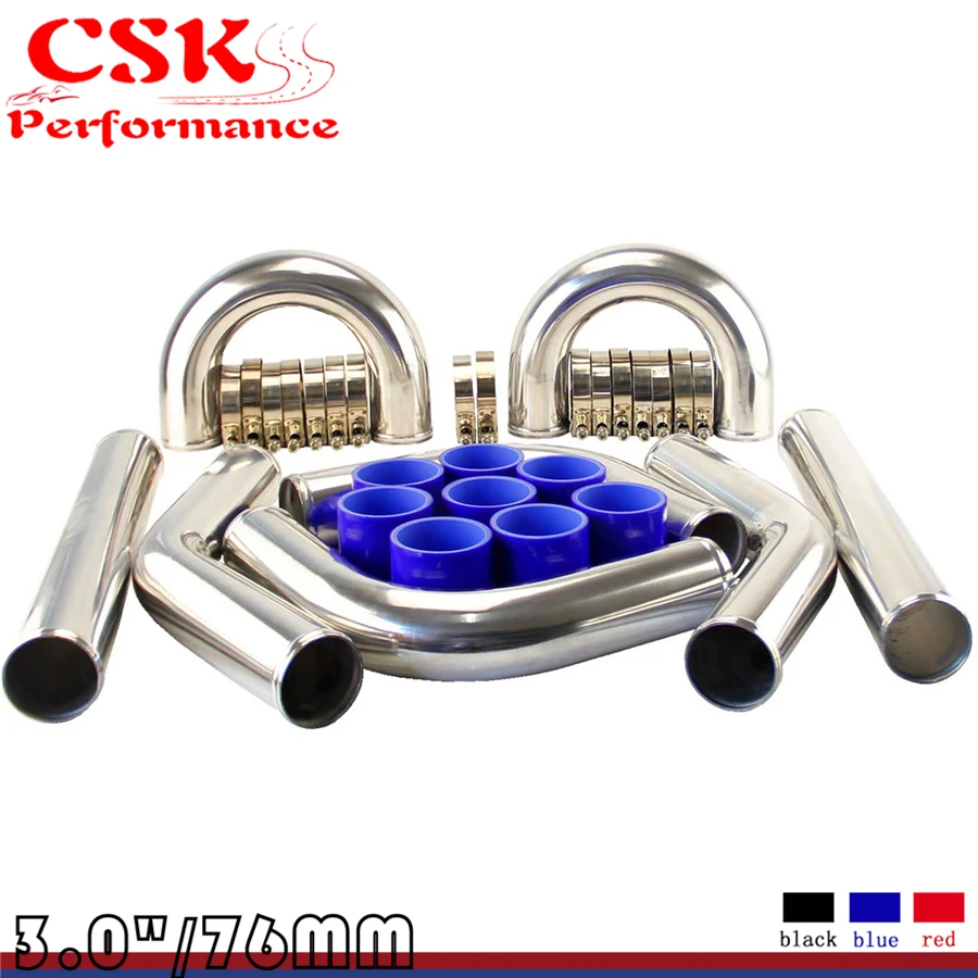 1kit x Универсальный турбо BOOST интеркулер набор труб 3 &quot76 мм 8 шт сплав