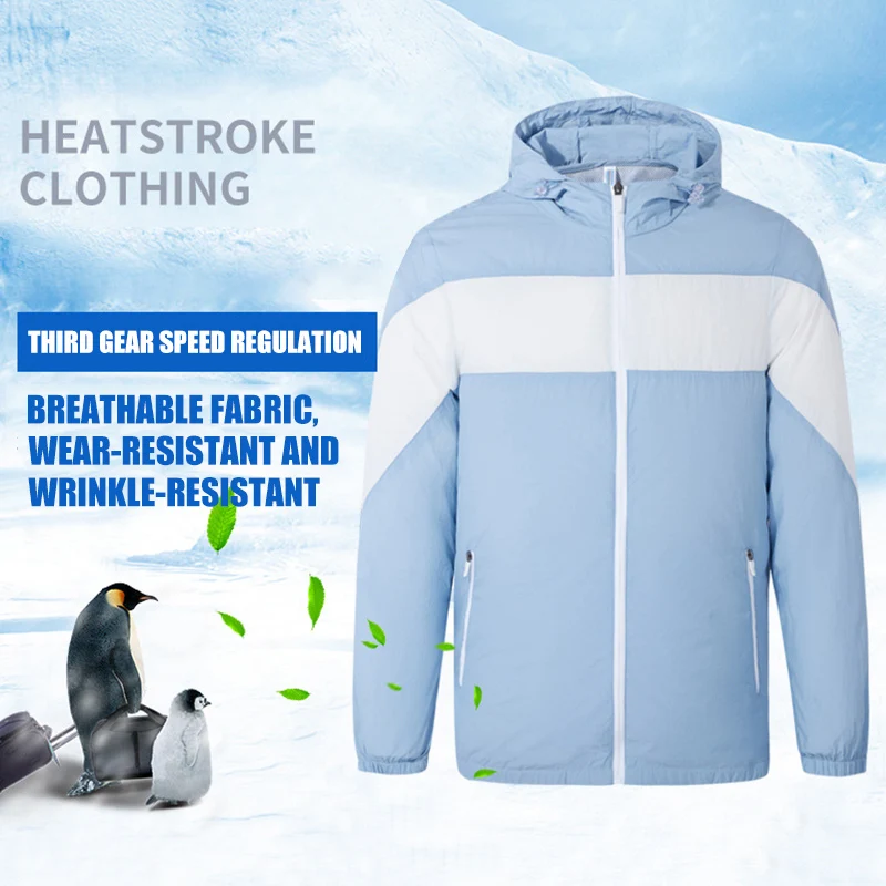 

Унисекс летняя Солнцезащитная одежда пальто с охлаждающий воздух вентилятор-кондиционер Спорт на открытом воздухе пальто XRQ88