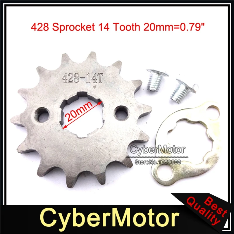 428 14 зуб 20 мм звездочка спереди для мотоцикла 50cc 160cc Dirt Pit Bike ATV Quad SSR Thumpstar XR50 CRF50