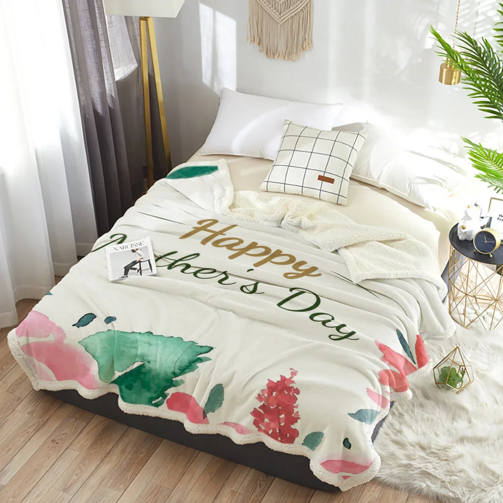 День матери Акварельные Цветы теплое мягкое одеяло офисный диван плюшевое