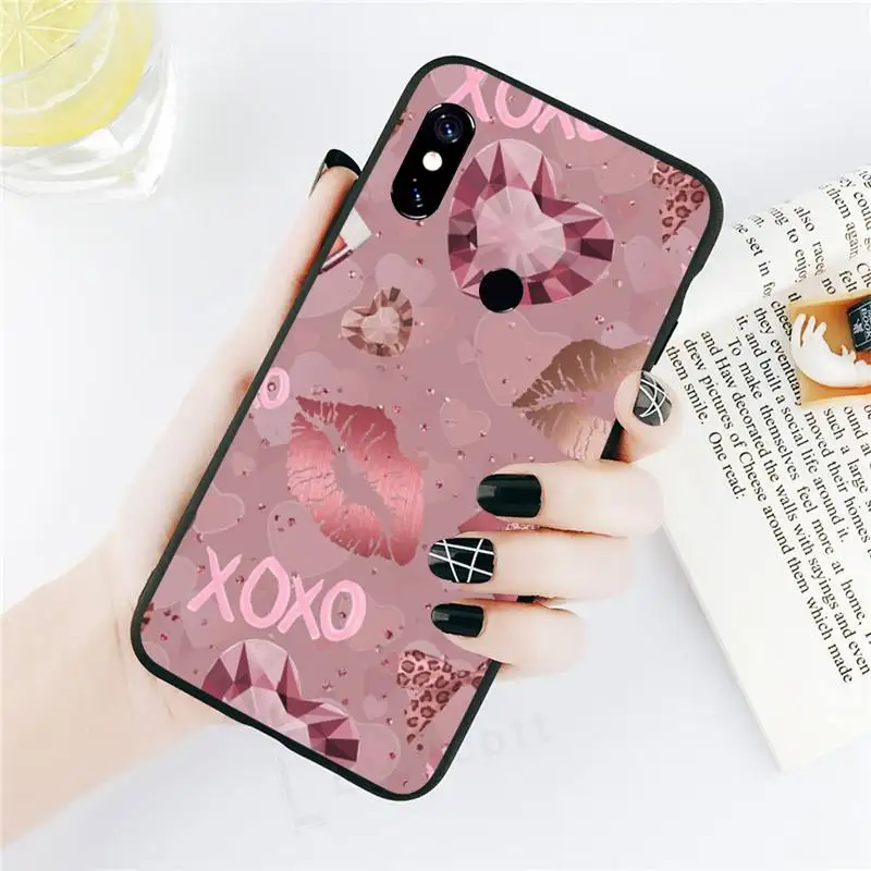 

Gold Rose Glitter Love pattern high quality Phone Case coque For Xiaomi Redmi note 4 4X 8T 9 9s 10 K20 K30 cc9 9t pro lite max