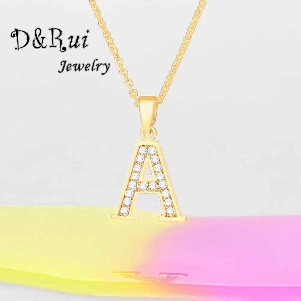 Новинка 2020 Трендовое ожерелье с буквами А подвеска на золотой цепочке медное