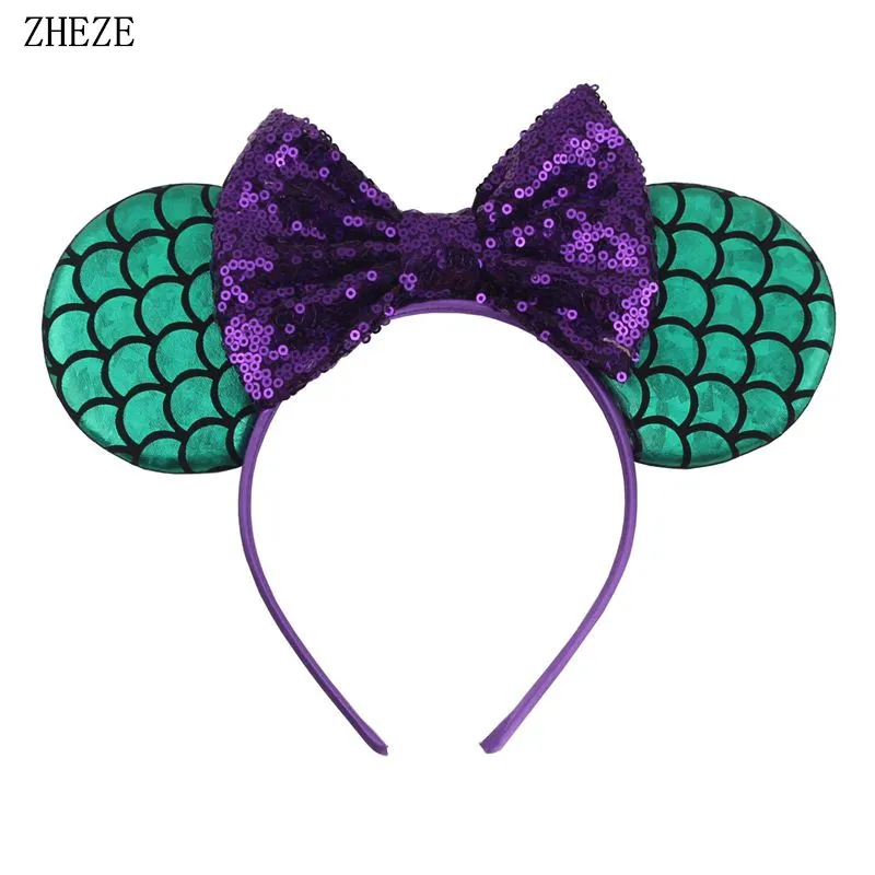 4 шт./лот новые красочные детские повязки на голову мышь повязка с блестками банты