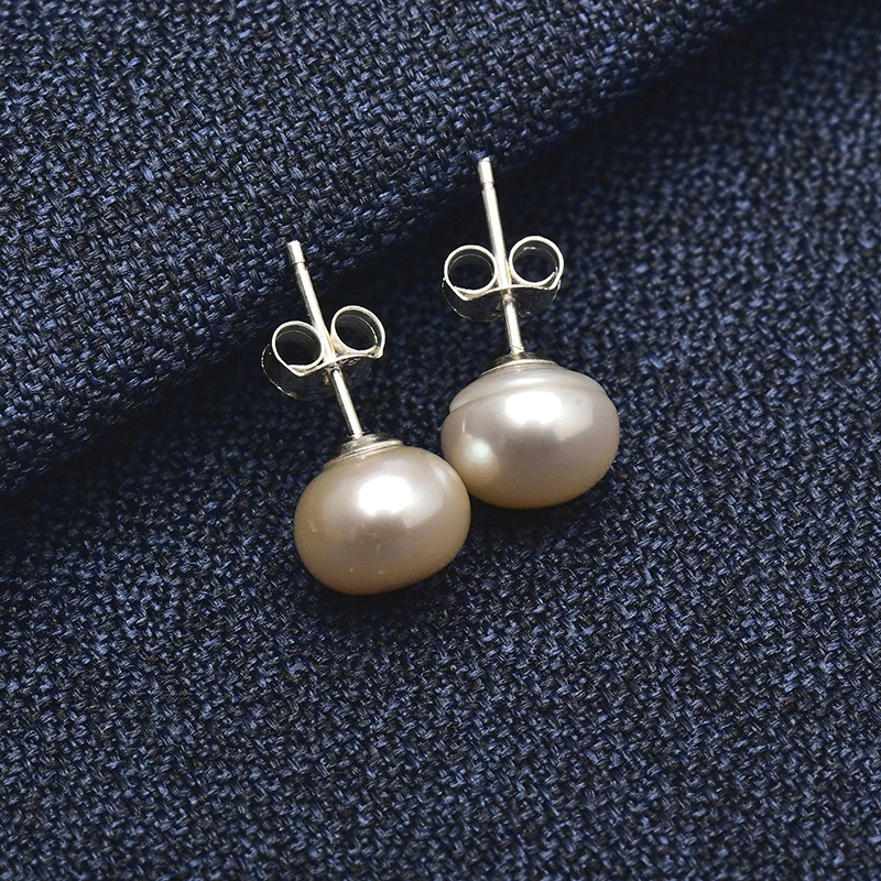 Wholesale 925 Sterling Silver 10-11mm Freshwater Orange Pearls For Making Diy Handmade Earrings Women Birthday Gifts H580 | Украшения и