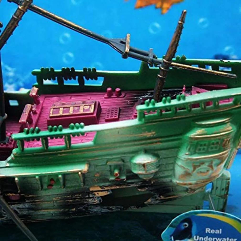 

1pcs Aquarium Pirate Ship Broken Wreck Aquarium Decoration Aquarium Accessories Home Landscaping Decoration