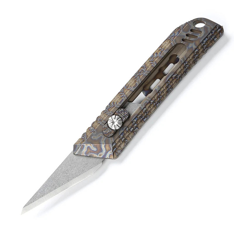 A Flame titanium DICORIA MG резак для бумаги нож с титановой ручкой Olfa лезвие из нержавеющей стали для обрезки наружных походных ножей инструмент для повседневного использования - Цвет: A Flame titanium