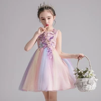 vintage baby girls dress opening ceremony clothing colorful tutu party elegant wear girls princess dress kids clothes 4 9y