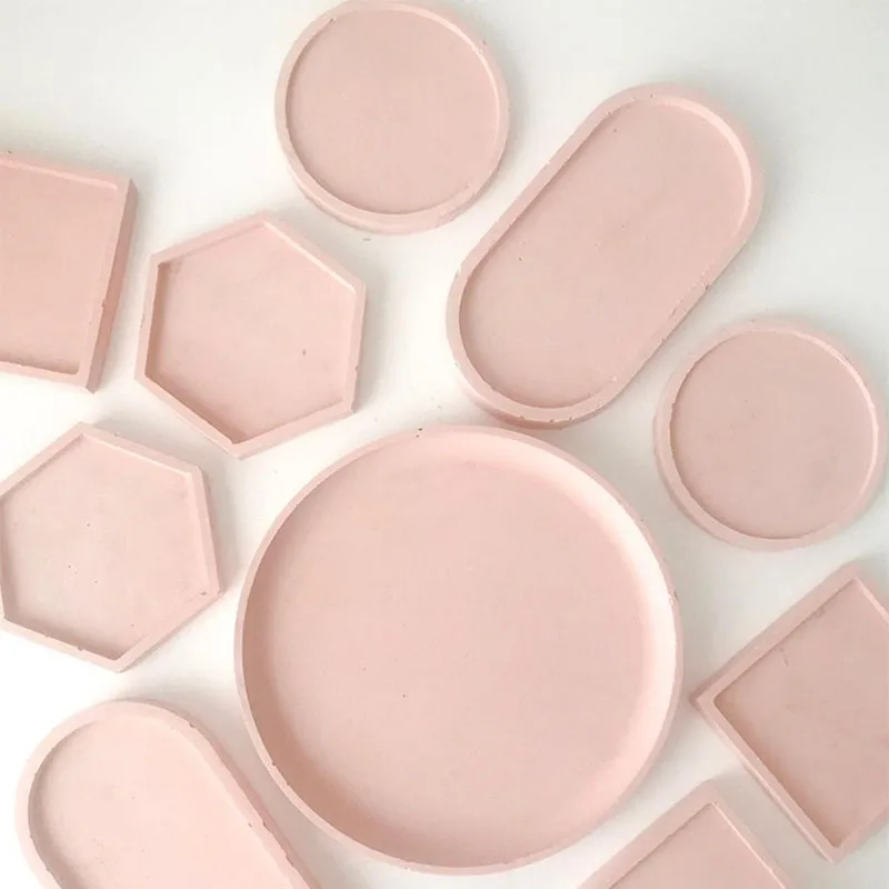 

Concrete Tray Silicone Mold Large Terrazzo Tray Mold Round Square Octagonal Tray Mold Clay Cement Epoxy Resin Mold