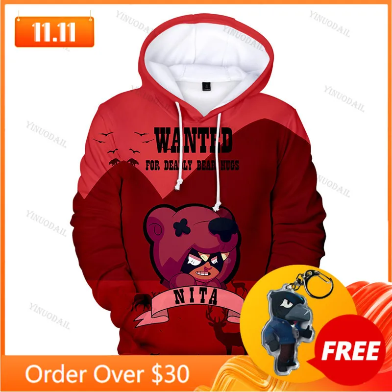 

MAX Cartoon Hoodie NITA Stars Shooting Game 6 To 19 Years Kids Sweatshirt 3D Hoodie Boys Girls Tops Teen Clothes