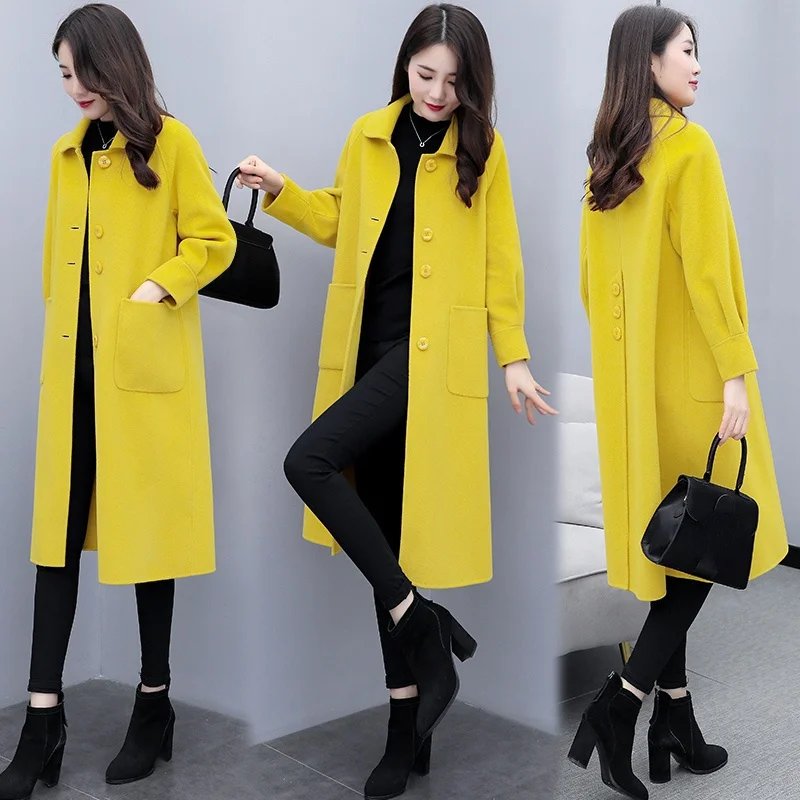 2022 Autumn Women's Trench Coats New Fashion Spring Vintage Black Long Women Jackets Korean Clothing Manteau Femme Hiver Gmm129