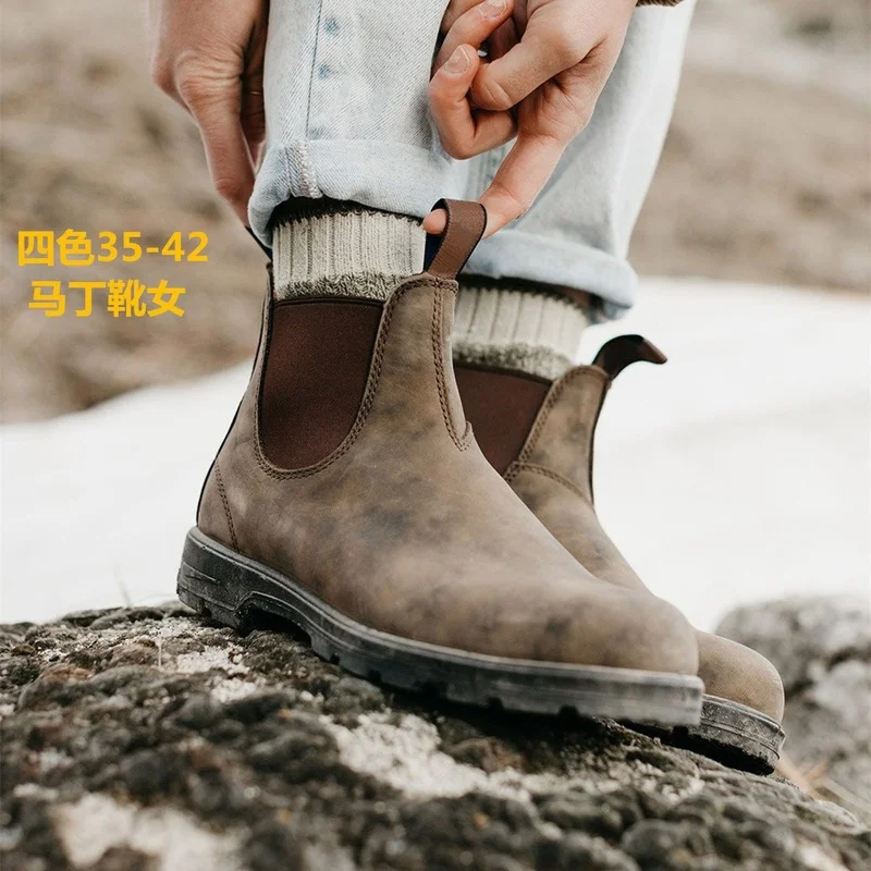 

2021 Men's and Women's Boots New Boots Autumn and Winter Thick-soled Ankle Boots Knight Chelsea Boots Couple Shoes