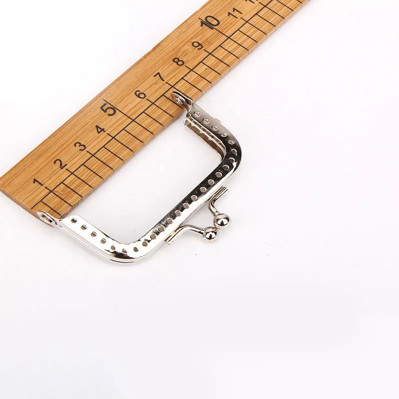 

1PC DIY Handmade Metal Purse Frame with Kiss Lock Wedding Clutch Frame Rectangle Silver Color Purse Frame Metal Kiss Clasp Hot