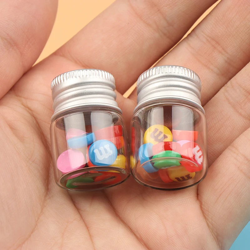

2pcs 1/12 Dollhouse Miniature Accessories Resin Bean Jar Simulation Bottle Furniture Toys