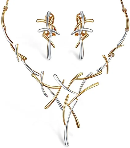Ожерелье и серьги с крестом в виде ветки, Ювелирный Комплект, подарок на день рождения/годовщину/вечерние