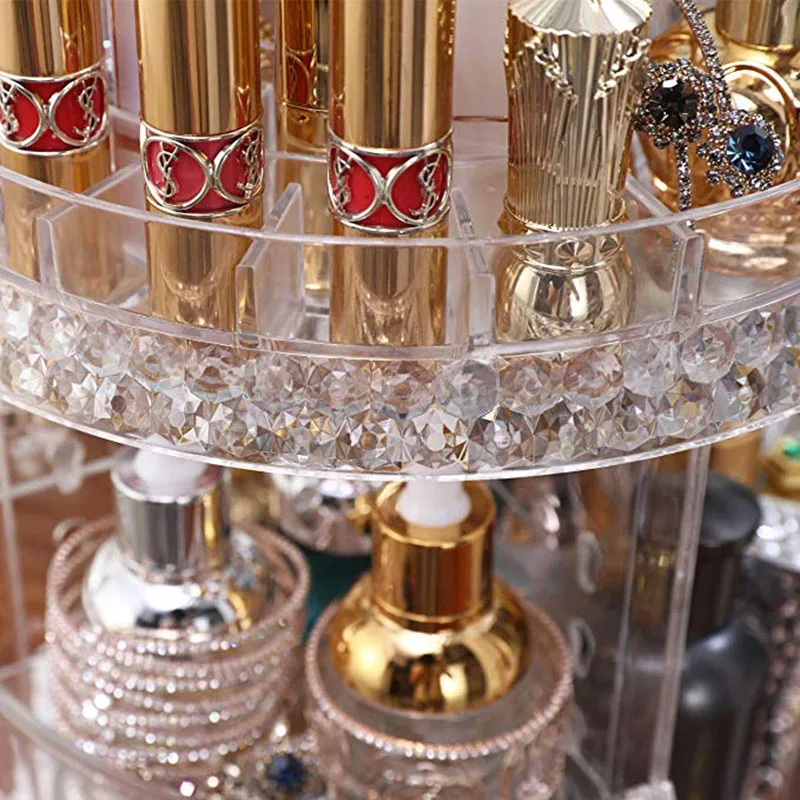 Вращающийся на 360 градусов косметический Органайзер коробка для хранения помады