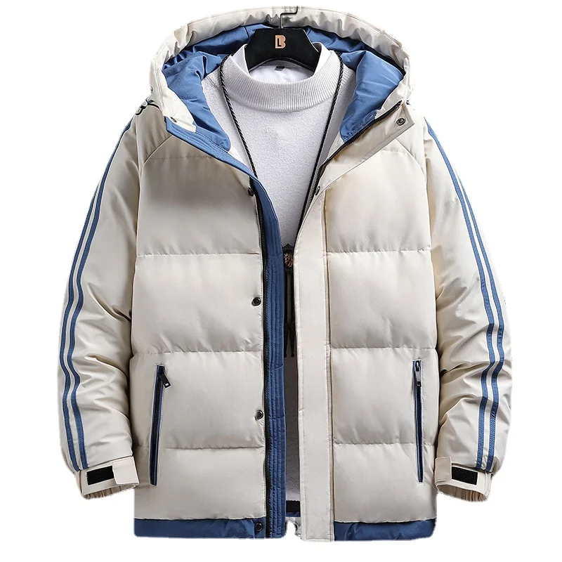 Новинка 2021, большое мужское зимнее пальто, утепленная модная куртка с капюшоном и хлопковой подкладкой, пальто с хлопковой подкладкой, Мужс...