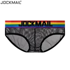 JOCKMAIL, дышащее хлопковое сексуальное нижнее белье для геев, мужские трусы-бантики, сетчатые Модные мужские бикини, мужское нижнее белье, мужское нижнее белье для геев