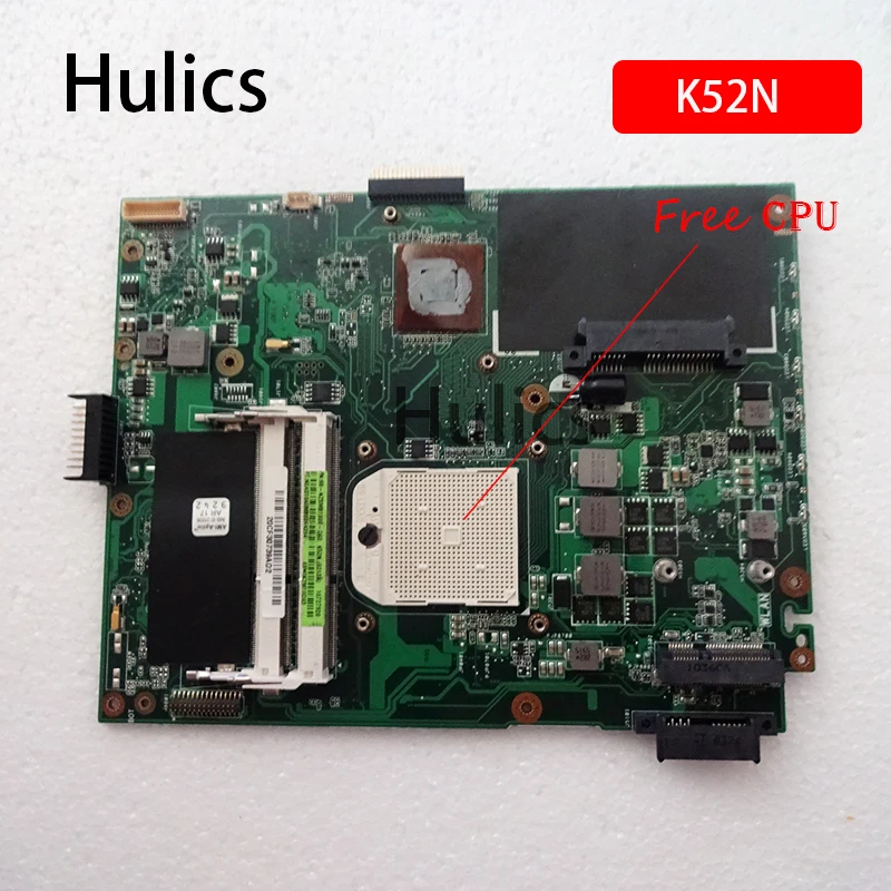 

Hulics Оригинал K52N материнская плата для ноутбука ASUS K52N K52 X52N A52N материнская плата, материнская плата, Бесплатный процессор