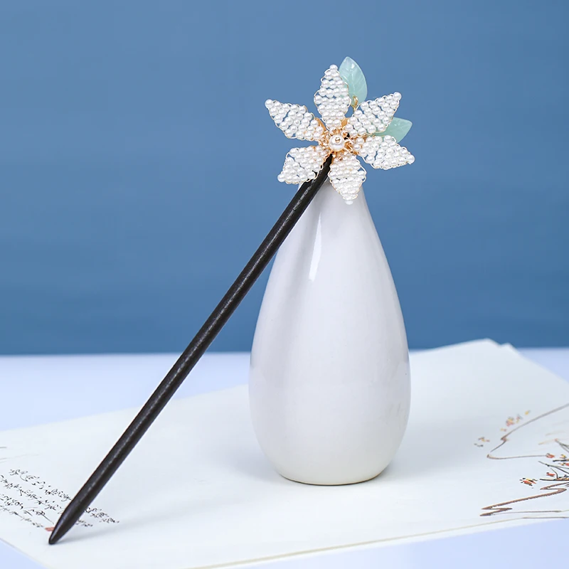 Заколки для волос с жемчугом и цветами деревянные невесты | Украшения аксессуары